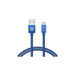 Swissten kabel USB/microUSB, platneni, 1.2m, plavi 