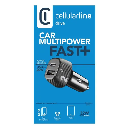 auto punjač Multipower adapter Fast+ dual USB-A/USB-C 32W