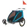 Coaster XT plava dječja kolica i prikolica za bicikl za dvoje djece