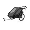 Chariot Sport 2 crna sportska dječja kolica i prikolica za bicikl za dvoje djece (4u1)