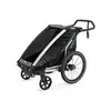 Chariot Lite zeleno (agava)/crna sportska dječja kolica i prikolica za bicikl za jedno dijete (4u1)