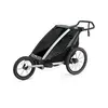 Chariot Lite zeleno (agava)/crna sportska dječja kolica i prikolica za bicikl za jedno dijete (4u1)