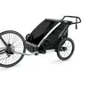 Chariot Lite 2 zeleno (agava)/crna sportska dječja kolica i prikolica za bicikl za dvoje djece (4u1)