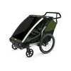 Chariot Cab 2 zelena sportska dječja kolica i prikolica za bicikl za dvoje djece (4u1)