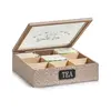 kutija za čaj, drvo/MDF/staklo, 24x24x7 cm, 15115