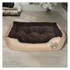 Krevet za pse s podstavljenim jastukom, bež i smeđa