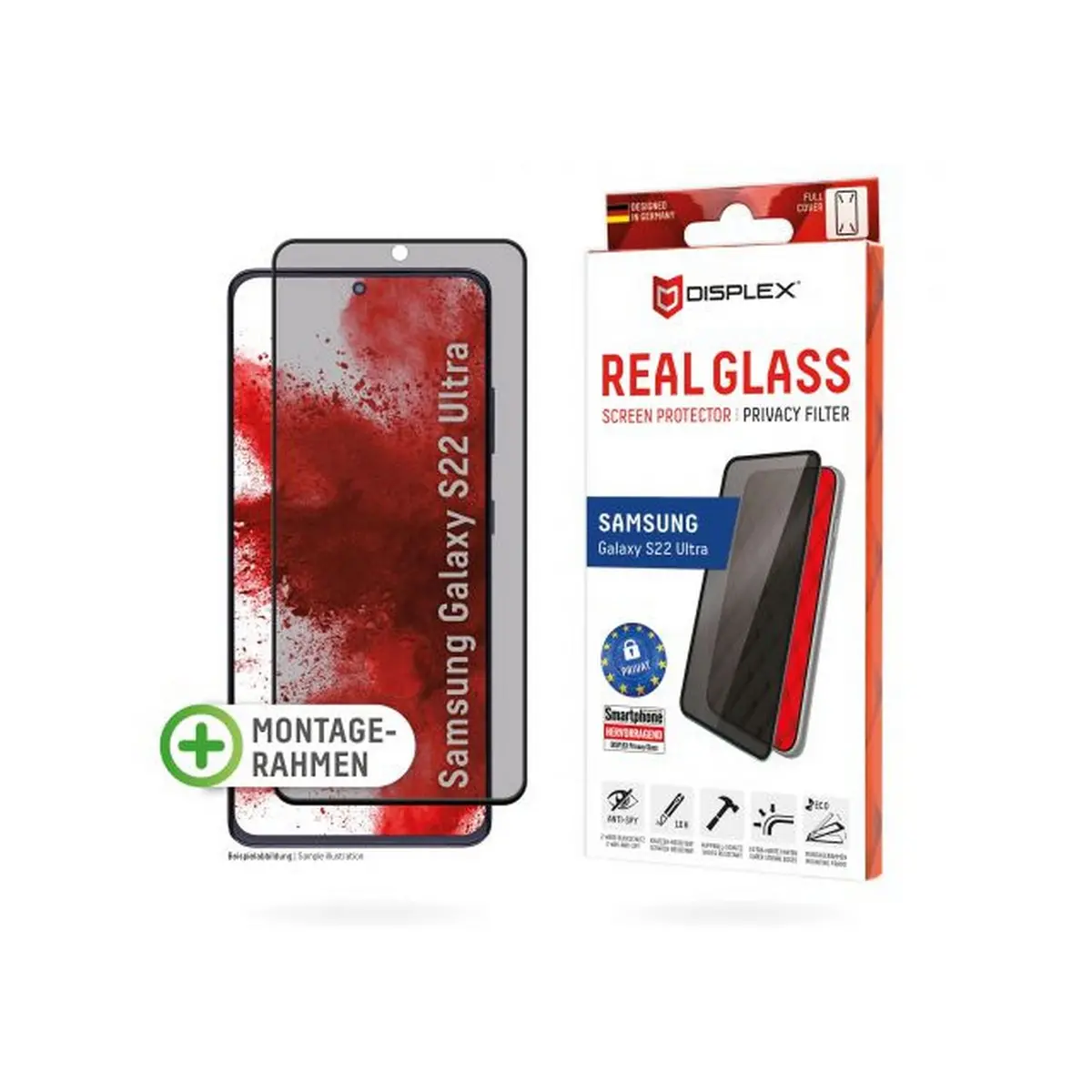 DISPLEX zaštitno staklo Privacy Glass 3D za Samsung Galaxy S22 Ultra image