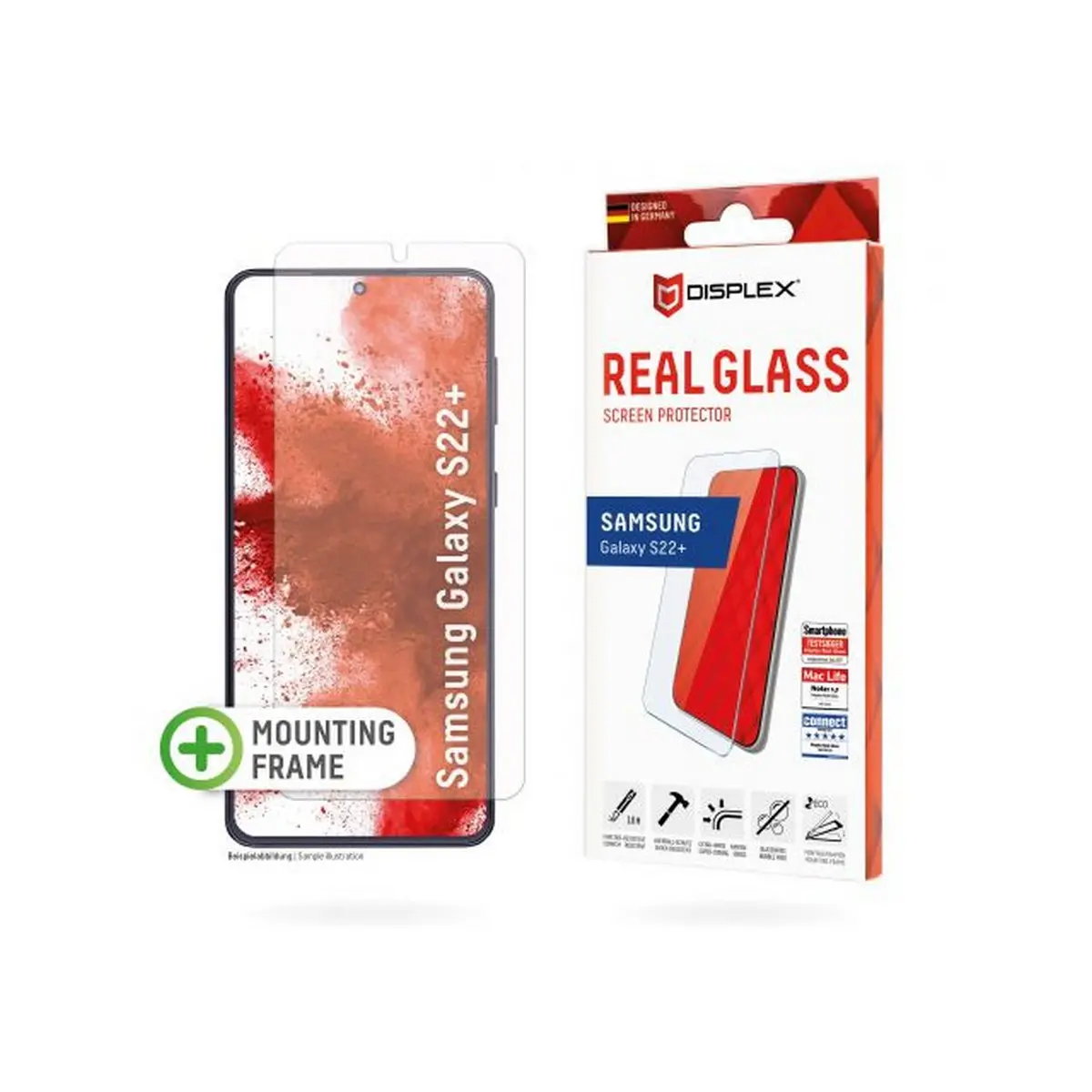 DISPLEX zaštitno staklo Real Glass 2D za Samsung Galaxy S22+, prozirna + maskica image