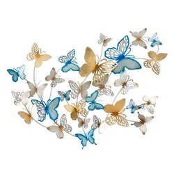 Mauro Ferretti zidni pano leptiri zlatni/svijetlo plavi 132x3.5x95.5 cm 