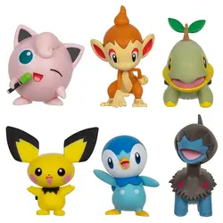 Pokemon figurica “battle figure“ 6pk - pichu, deino, jigglypuff, turtwig, piplup, chimchar w5 