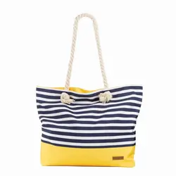 Svilanit velika torba za plažu Stripes, žuto-plava 
