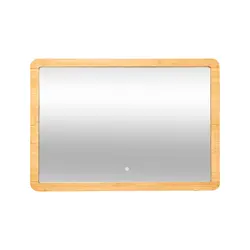 Five pravokutno zidno ogledalo LED, 47x2.3x66 cm, bambus 