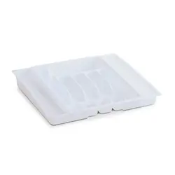Zeller proširiva kutija za pribor za jelo, plastika - bijela  - Bijela