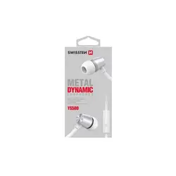 Swissten slušalice + mikrofon, In-ear, metalne, srebrno/bijele DYNAMIC YS500 
