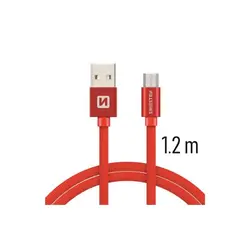 Swissten kabel USB/microUSB, platneni, 1.2m, crveni 