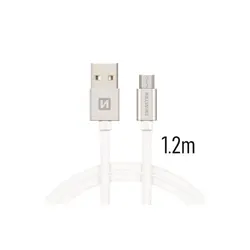 Swissten kabel USB/microUSB, platneni, 1.2m, srebrni 