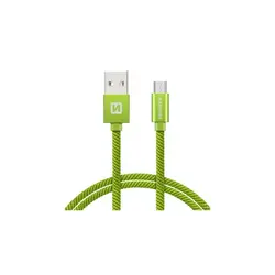 Swissten kabel USB/microUSB, platneni, 1.2m, zeleni 