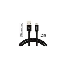 Swissten kabel USB-C/Lighting-C, platneni, 1.2m, crni 