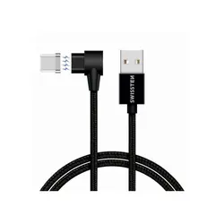 Swissten kabel USB/USB-C, Arcade, magnetski, platneni, 1.2m, 3A, crni 