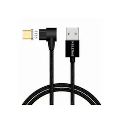Swissten kabel USB/microUSB, Arcade, magnetski, platneni, 1.2m, 3A, crni 