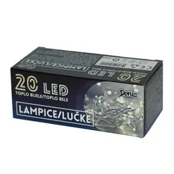  20 LED lampica, toplo bijele B/O 