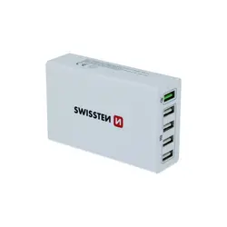 Swissten punjač za AC220, 5xUSB, 50W, brzo punjenje, SMART IC 