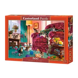 Castorland puzzle 500 komada mačke u dnevnoj sobi 