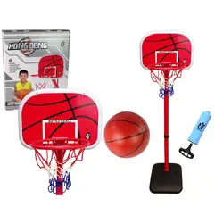  Dječji košarkaški set s loptom i pumpom 160cm crveni 