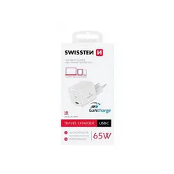 Swissten punjač GaN 1x USB-C 65W, bijeli 
