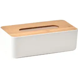Tendance kutija za maramice, polipropilen/bambus  - Bijela