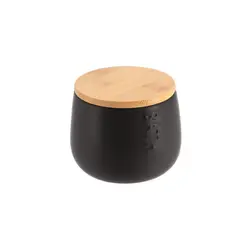 Tendance kutija za vatu Bath, keramika/bambus  - Crna