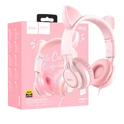 Hoco W36 slušalice Mačje uši Pink 