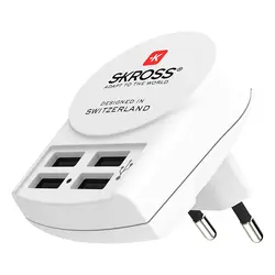 Skross adapter EU plug + 4x USB-A 