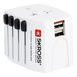Skross adapter MUV Euro, Aus/Kina, UK, SAD/Japan + 2x USB-A 