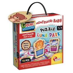 Lisciani Montessori Wood baby puzzle luna park 