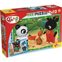 Lisciani BING maxi puzzle 2x12 kom, Bing i prijatelji 