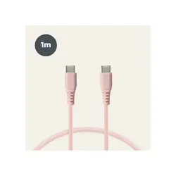 KSIX kabel za prijenos podataka, Soft, USB-C na USB-C, 1.0m, rozi  - Roza
