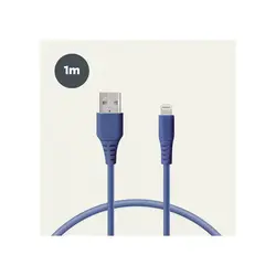 KSIX kabel za prijenos podataka, Soft, USB-A na lightning, 1.0m, plavi  - Plava