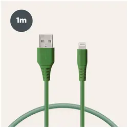KSIX kabel za prijenos podataka, Soft, USB-A na lightning, 1.0m, zeleni  - Zelena