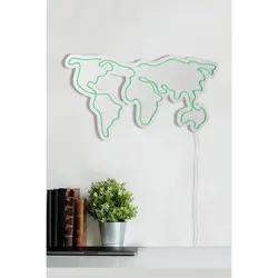Wallity svijetleća zidna dekoracija WORLD  - Zelena