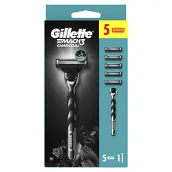 Gillette Mach3 Charcoal brijač + 5 britvica, 1 kom. 