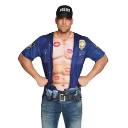 Maškare foto realistična majica za odrasle policajac  - M
