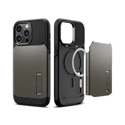 Spigen iPhone 14 Pro zaštitna maska za telefon, Slim Armor MagSafe, gunmetal (ACS04673) 