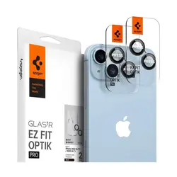 Spigen iPhone 14/iPhone 14 Plus zaštitno staklo za kameru telefona, 2 kom, Glass EZ Fit Optik Pro, crno(AGL05213) 