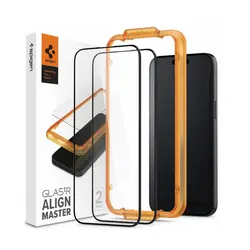 Spigen iPhone 15 Pro Max zaštitno staklo za ekran telefona, Glass tR AlignMaster, 2 kom, FC crni (AGL06875) 