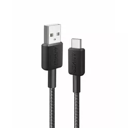 Anker 322 USB-A na USB-C pleteni kabel 0 -9 m crni 