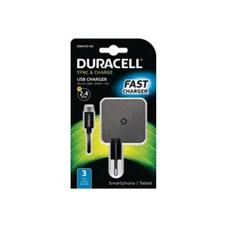 Duracell Punjač – Uni 1xUSB +MicroUSB cable- 2.4A - Black 