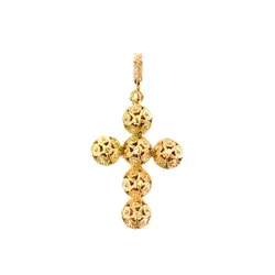 Tradicionalni nakit Križ od šibenskih botuna - Yellow Gold pozlata 24K 