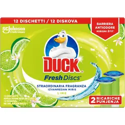 Duck Fresh Discs gel za čišćenje i osvježavanje WC školjke, duplo punjenje -  Limeta, 72 ml 