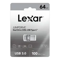 Lexar Dual Type-C and Type-A USB 3.0 flash drive  - 64 GB
